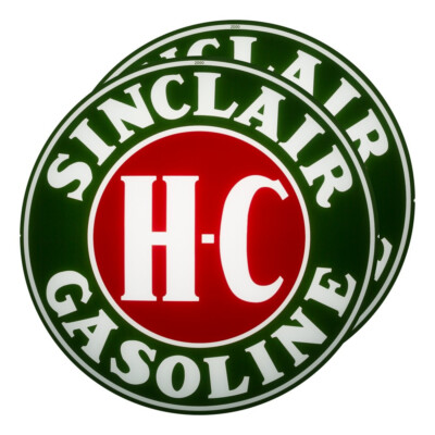 Pair of Sinclair H-C 13.5'' Gas Pump Lenses (G182)