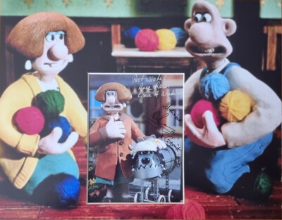 Nick Park & Anne Reid signiertes 14x11 Foto Display WALLACE & GROMIT COA