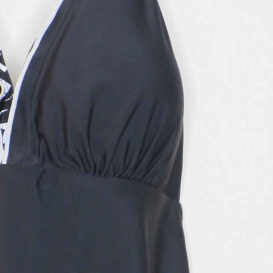 Traje de baño Tankini para mujer 2 piezas Halter Tankini Top Skort Bottom negro XL B37 Foto 4 de 4