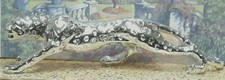 Estatuilla de aluminio fundido pulido Jaguar/Cheeta Stalking Silver