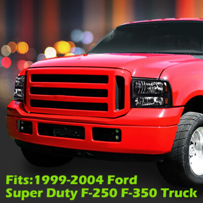 Headlights For Ford E-350 Super Duty Conversion Headlights For 1999-2004 Ford Super Duty F250/F350/Excursion - 1 Pair Halogen Headlights DOT Certified