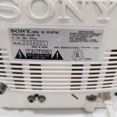 Vintage Sony Trinitron Color TV 9” KV-9PT40 W/ OEM Remote - Picture 6 of 9