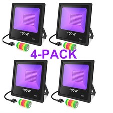 4Pack 100W LED UV Black Light For Halloween DJ Club Glow in The Dark Party Stage