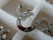 Horseshoe Brooch with 7 Crystals 100% Goes to Official eBay Horse Charity