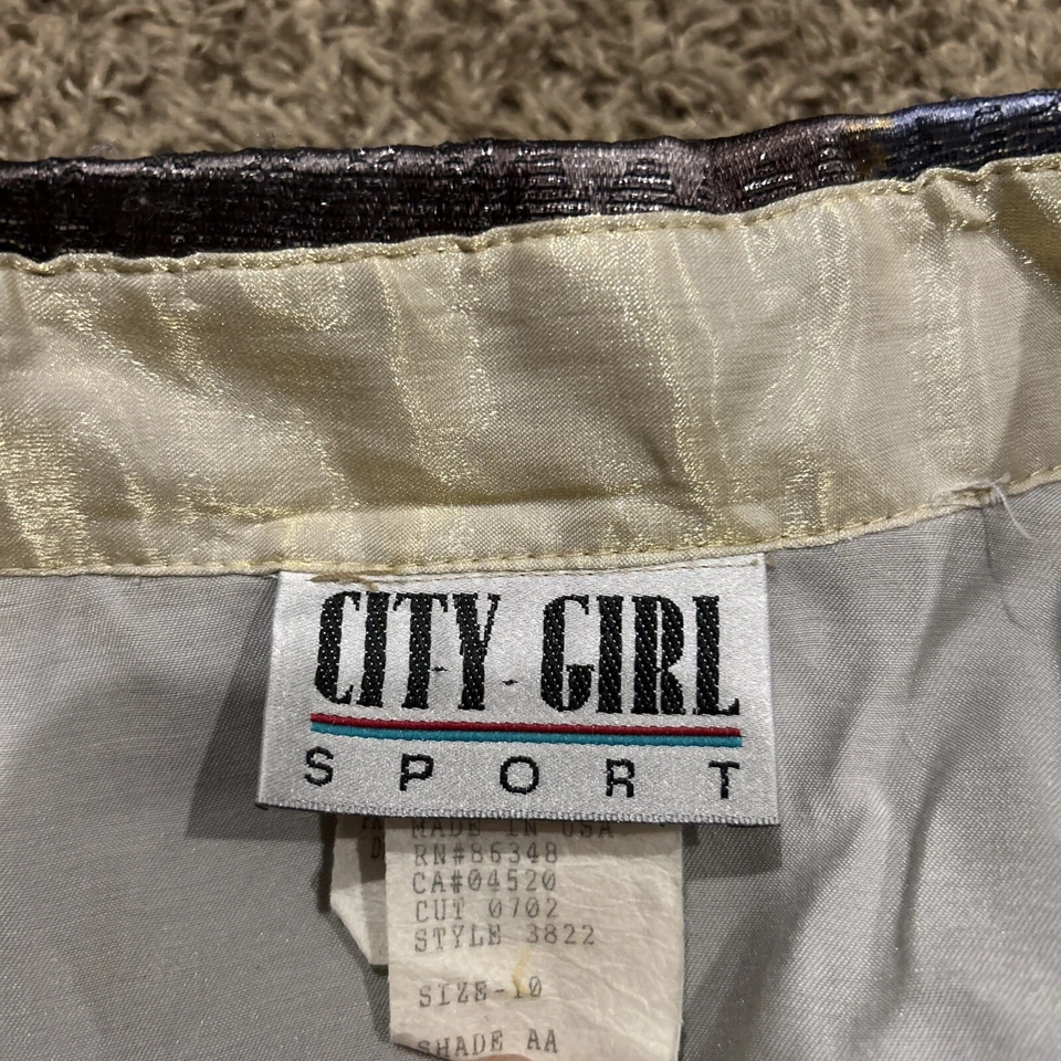 City Girl Sport Womens vintage Long sleeve button up Gold Top size 10 A35 - Image 2 of 4