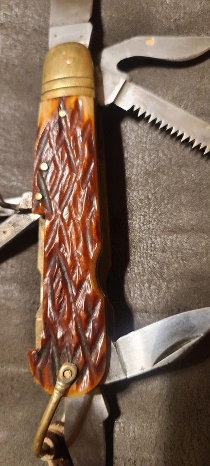 Винтажный редкий Ameike разведчик нож кости ручки 1890-19 - Изображение 4 из 4