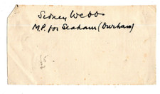 Sidney Webb 1859-1947 Signed Clip / Autographed Socialist, Economist, Reformer
