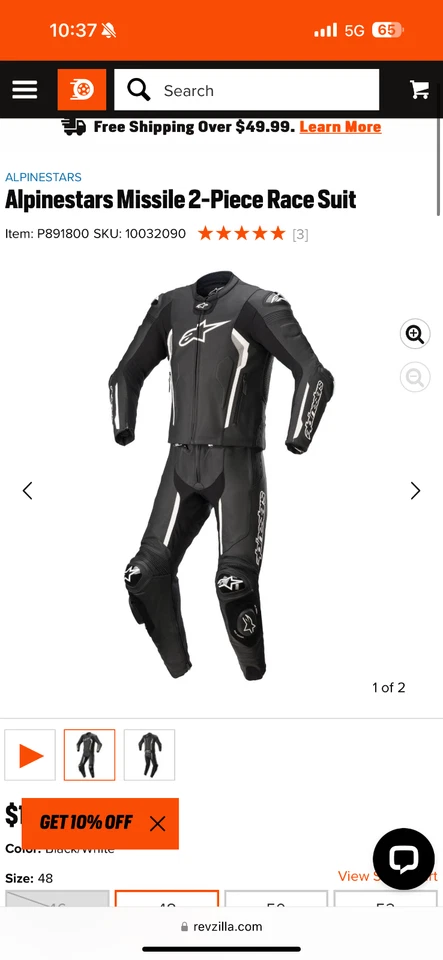 Alpinestars Missile V2 2-piece Suit - Image 2 of 2