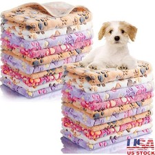 40 Pack Fleece Pet Blankets Soft Lightweight Paw Print Perfect Small Animals New
