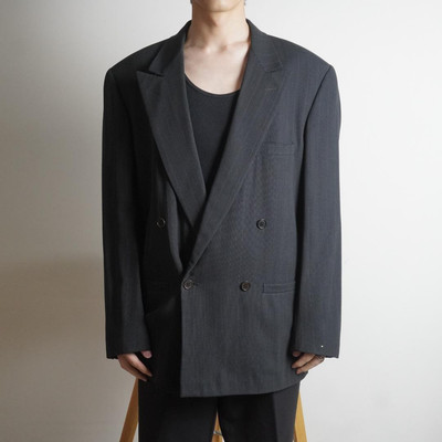 GIANNI VERSACE Striped Tailored Jacket Black Men's From Japan