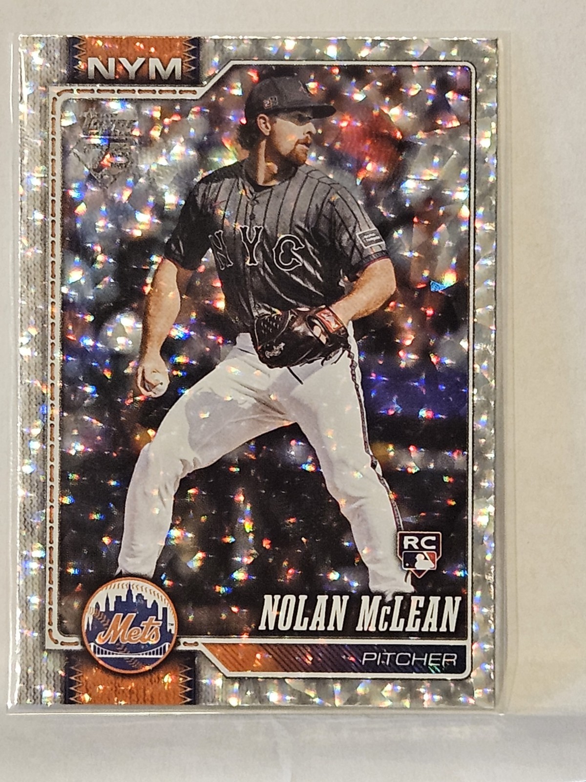 2026 Topps Series 1 Nolan McLean Silver Crackle Foil Board Rookie Card RC 214
