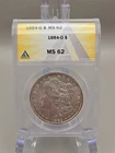1884-O Morgan Silver Dollar $1 - ANACS MS62