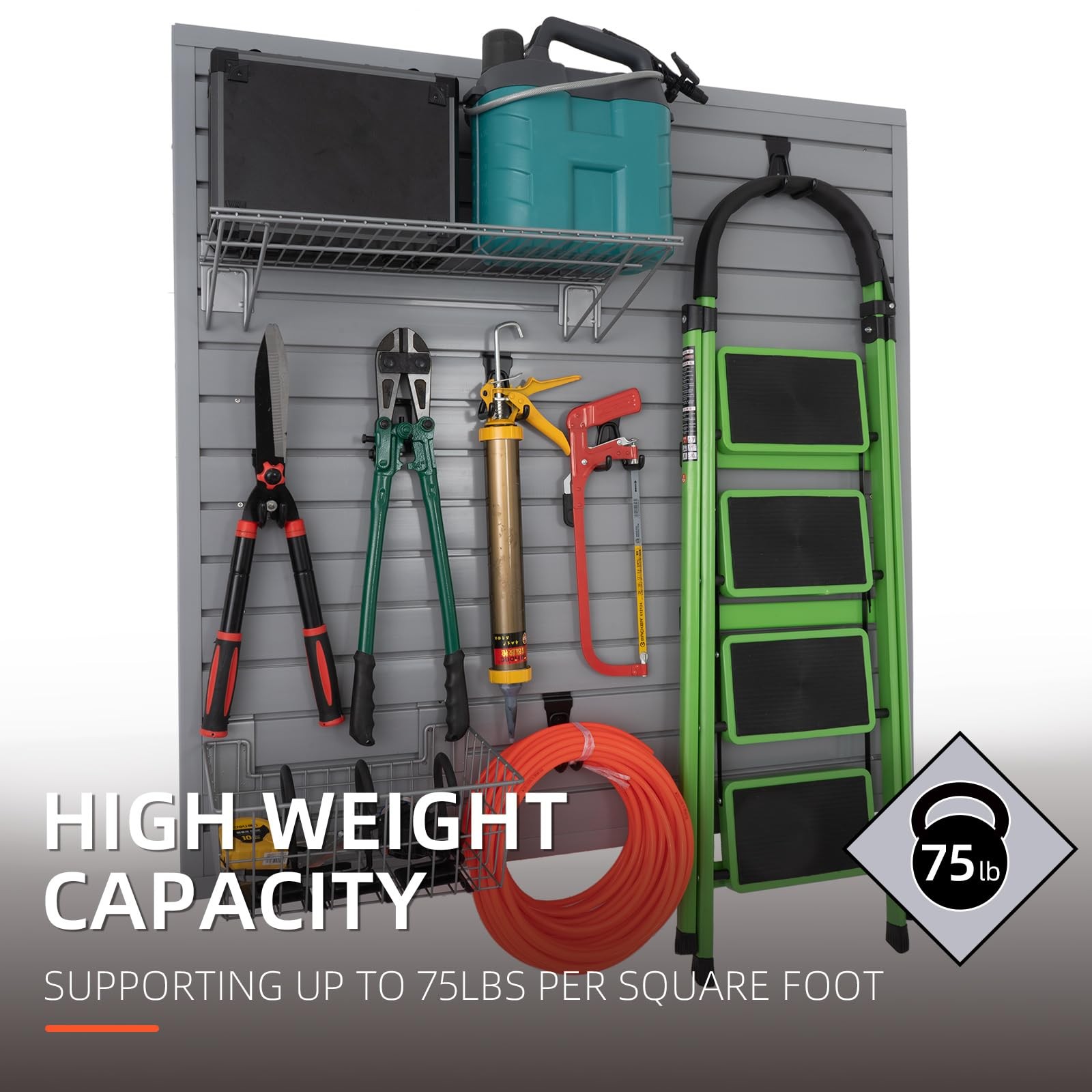 Slatwall Panel Garage Organizer Heavy Duty Wall Mounted, PVC Slat Panels Home...