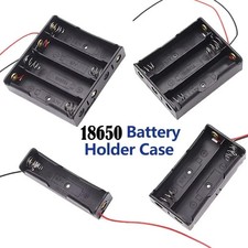 3-Piece 18650 Battery Holder Box - 1-Slot, 3.7V Battery Case for 1-4 Cells