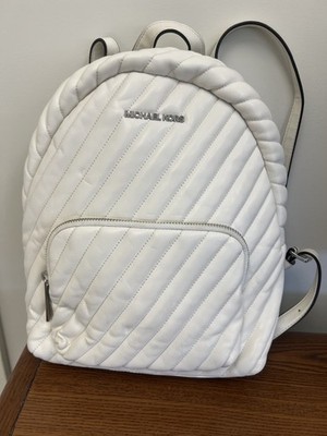 Michael Kors ERIN Medium Quilted Vegan Leather Backpack -White