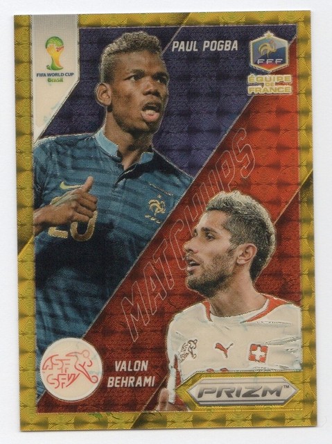 PAUL POGBA VALON BEHRAMI 2014 Panini Prizm WC Matchups Soccer Gold Power 4/5