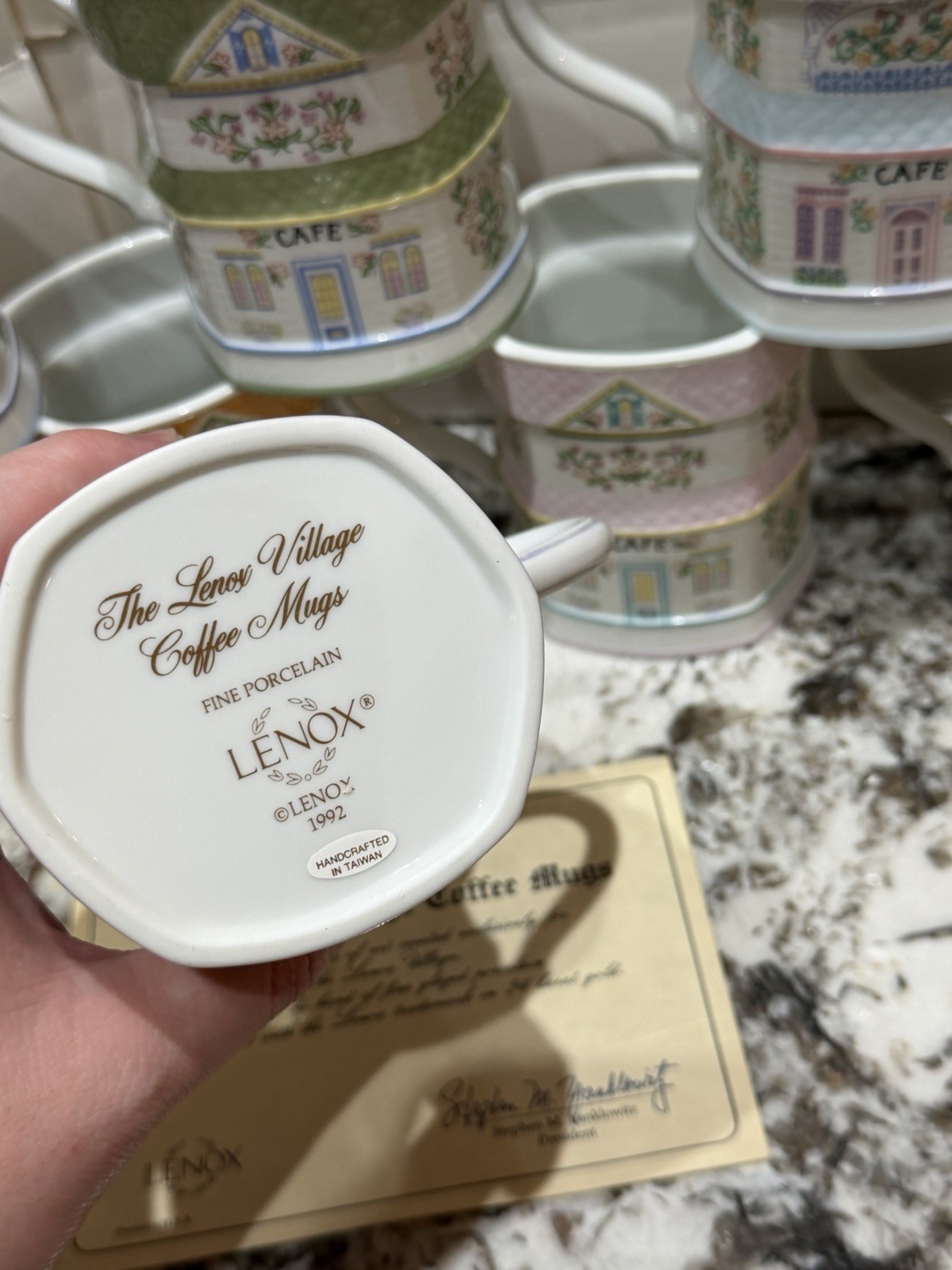 1992 Lenox Spice Village Coffee Mugs Cups Set of 8 Vintage - New in Box RARE