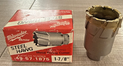 Milwaukee 1-7/8'' Threaded Steel Hawg Carbide Tip Boring Cutter 49-57-1875 NEW
