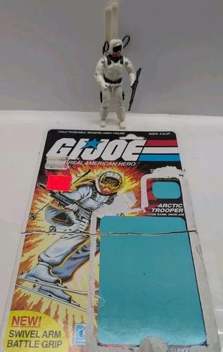 1983 GI JOE SNOWJOB FIGURE COMPLETE W/20 FIGURE CARDBACK (Cut)  ARAH HASBRO