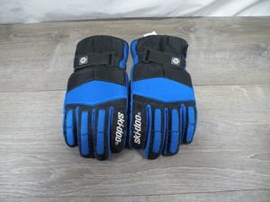Ski-Doo Adult Small Blue Black Snowmobile Winter Gloves Insulated Leather Palm