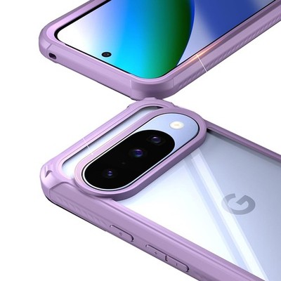 For Google Pixel 10 / 10 Pro 5G Case Built-in Screen 2 Front Frame Cover Purple