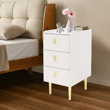 Bedroom Narrow Nightstand with 3 Drawers, Bedside Table, Modern Slim Side Table