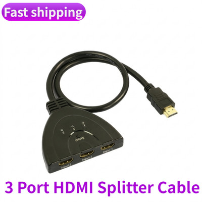 3 Port HDMI Splitter Cable 1080P Switch Switcher HUB Adapter For HDTV PS4 Xbox