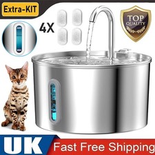 Cat Water Fountain for Drinking,2L Stainless Steel Cat Fountain Faucet