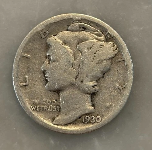 1930-S Mercury Dime - G - Good - 90% Silver