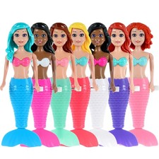 7-Pack Wind-Up Mermaid Bath Toys for -Bath Toys for Moving Tail Priness Doll ...