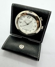 Neuwertige Montblanc Reisewecker Taschenuhr Lederetui funktioniert