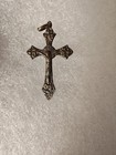 Brass Crucifix Cross Pendant Charm INRI Marking Roma Italy Christianity — photo 3