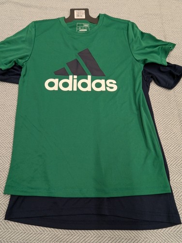 Adidas Youth polo tee 2-Pack Performance Tee Navy/ Green M 10/12 or XL 18/20 - Picture 5 of 6