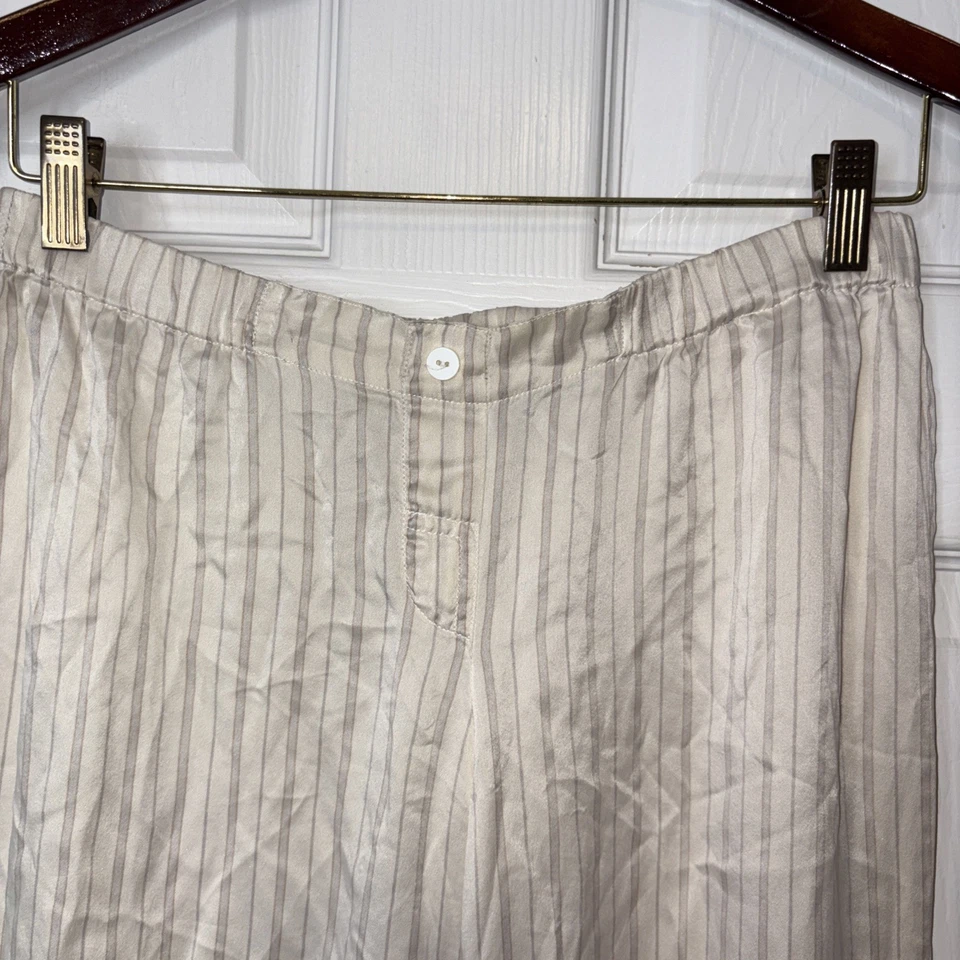 Pantalones de pijama de mujer de colección Gap Body beige gris seda a rayas XS G 1157 Foto 2 de 4