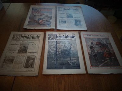 5 Issues 1910 German DIE ABENDSCHULE illust.  family Magazine St. Louis OLD ADS