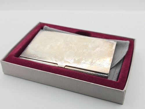 Vintage CONCORDE AIRCRAFT Silverplate Business Card Cases /w Original Box