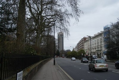 Photo A3 View of the Hyde Park Barracks tower from the crossing on Kensi c2015
