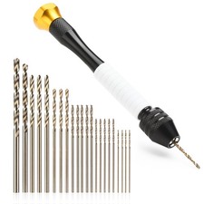 Pin Vise Hand Drill Manual with 22pcs Micro Drill Bits Set  0.6mm-2.5mm  Profes...