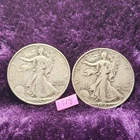 Lot of 2🔥VF-XF 90% Silver🔥 1942 & 1947 Walking Liberty Half Dollar 1318