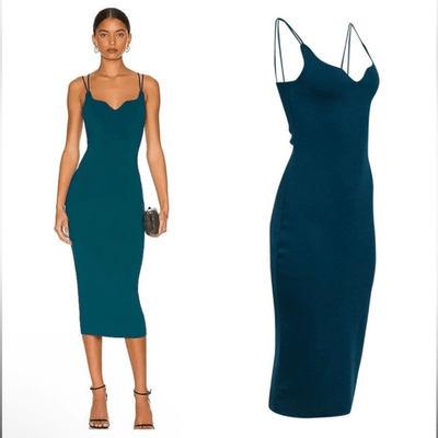 double knit sheath dress Hera Sheath Bubble Sleeved Double Knit Floor Length Dress