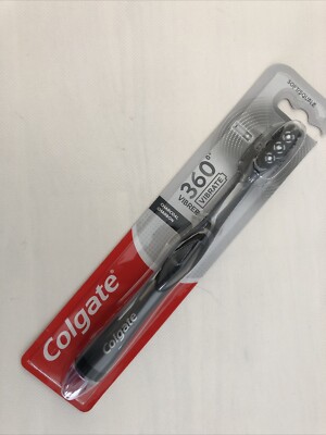 Colgate 360 Power Charcoal Battery Toothbrush, Black, 1 Pack