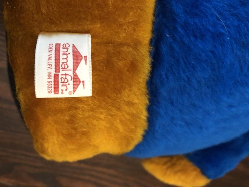 Animal Fair Pepsi 17" Plush Doll Vintage 1970s Holiday Caroler Scarf Blue Green - Picture 4 of 4
