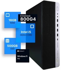 HP 800G4 Intel Hexa-Core i5 Desktop 16GB 500GB SSD Windows 11 Pro