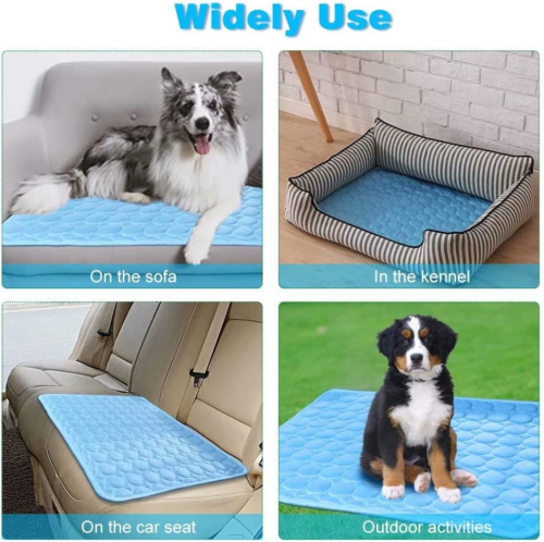 Washable Dog Cooling Mat Ice Silk Cooling Mat for Dogs Pet Self Cooling Pad Blan - Picture 3 of 16