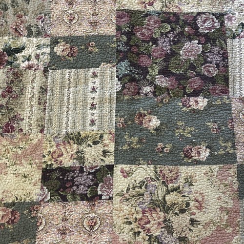Vintage Cottagecore Blumenmuster Patchwork Quilt 88 x 79 Oma Bauernhaus Blumen Boho - Bild 7 von 14