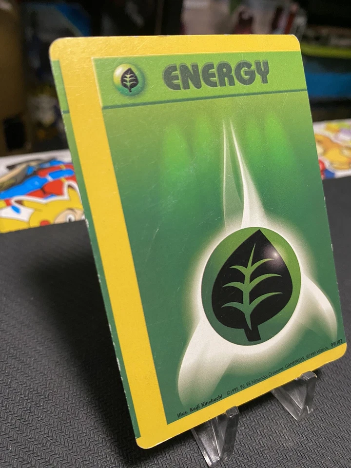🍃⭐️🍃Grass Energy - MISCUT ERROR - Base Set 1999! Off Center! (2nd One)🍃⭐️🍃 - Image 3 of 4