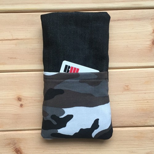 FOR HTC U12 LIFE / U12+ HANDMADE PHONE CASE FABRIC AND SMALL POCKET CAMOUFLAGE - Picture 3 of 6