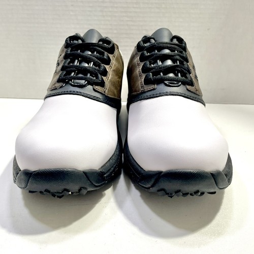 FootJoy GreenJoy 45516 weiß/braun Leder Herren Golf weiche Spike Schuhe Größe 9M - Bild 6 von 10