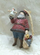 Vintage Look Santa Claus with Toy Bag Christmas Ornament Holiday New In Box