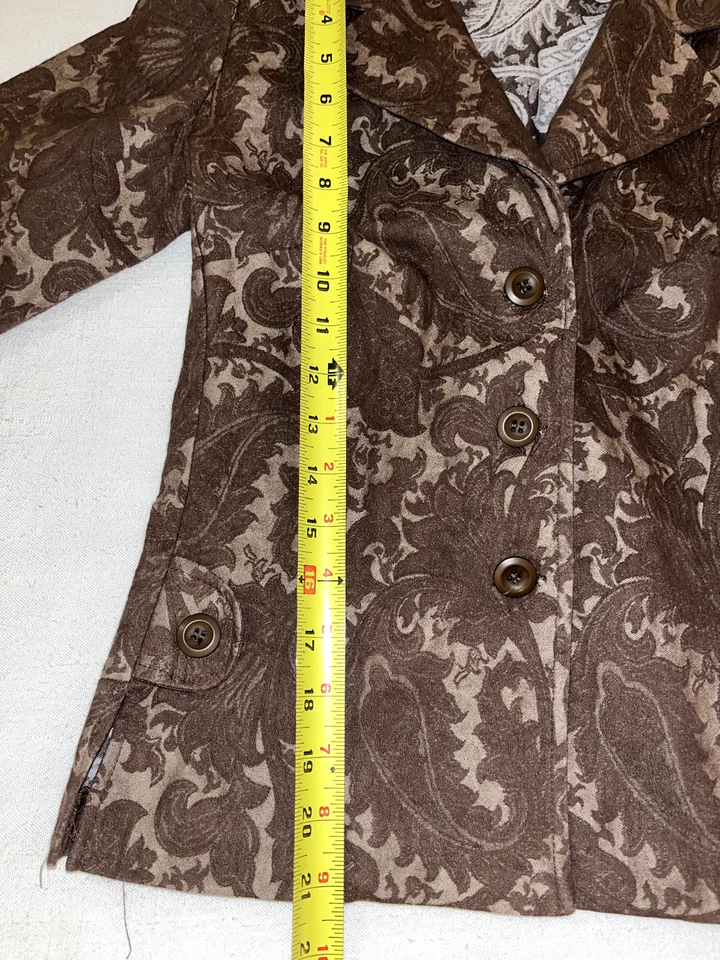 B Moss Traje Chaqueta Mujer Marrón Paisley Damasco Blazer Oficina Talla 2 BLAZER Foto 4 de 4